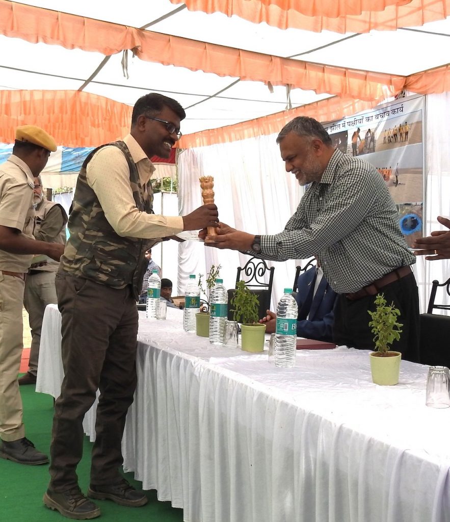 Dr. Sujit Narwade got felicitated by late Dr. G.V. Reddy who was one of the finest forest officers who initiated declaration of conservation reserves in Rajasthan.